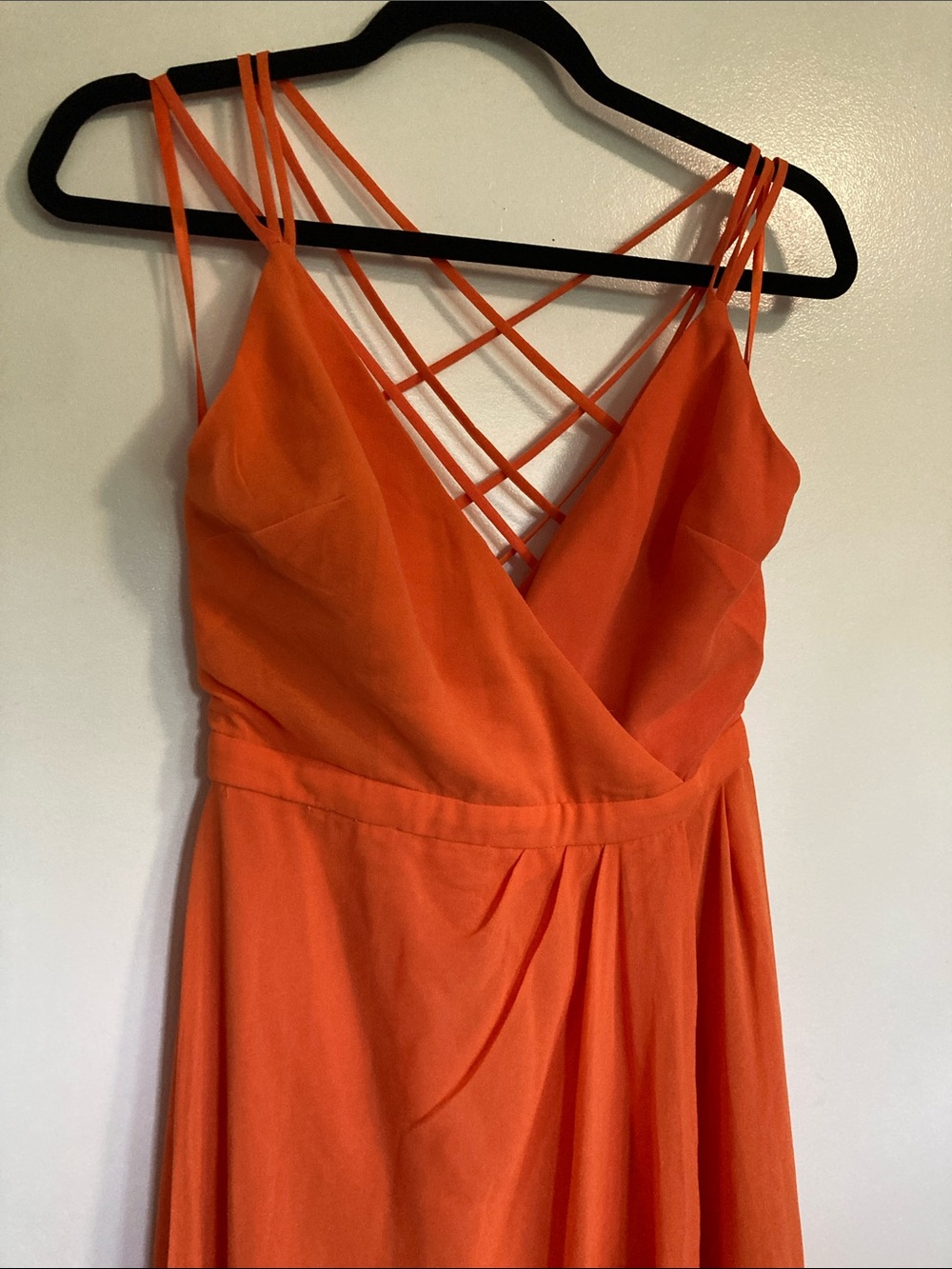 Fame and Partners Strappy Orange Maxi Dress 6